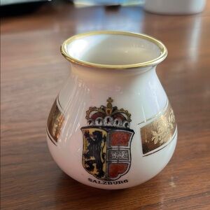 Salzburg White and Gold Ceramic Vase